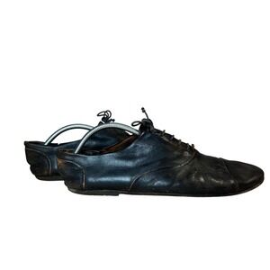 Marsèll Black Leather Cap Toe Oxford Dress Shoes Lace Up